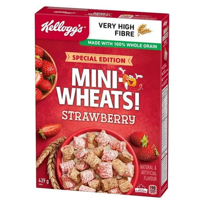 Mini-Wheats! Strawberry Flavour Cereal - Very High in Fibre,439g/15.5 oz (Shipped from Canada)