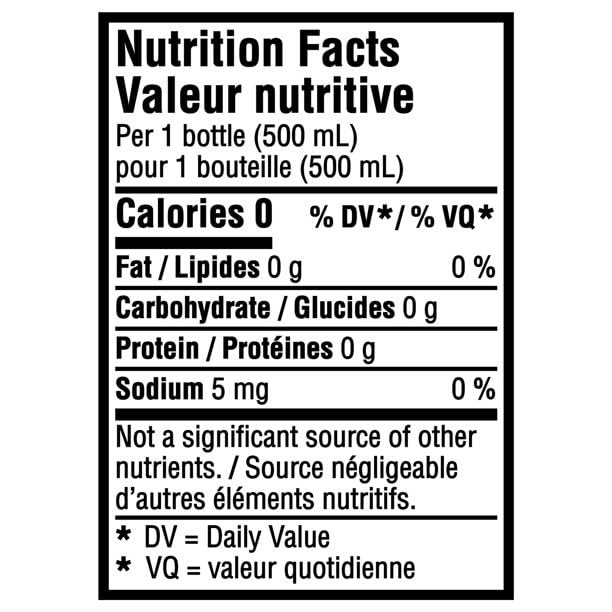 AHA Sparkling Water Raspberry & Acai Nutritional Facts