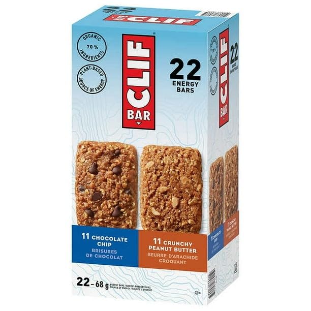 Clif Protein Bars Variety Pack, Chocolate Chip & Crunchy Peanut ButterPlant, Based Food, 22 × 68 g/2.4 oz (Shipped from Canada)