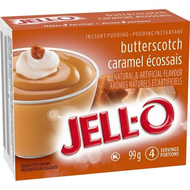 Jell-O Butterscotch Instant Pudding Mix, 99g/3.50oz (Shipped from Canada)