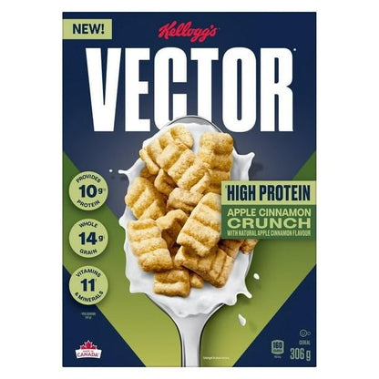 Vector New Apple Cinnamon Crunch Cereal, 306g/10.8 oz (Shipped from Canada)