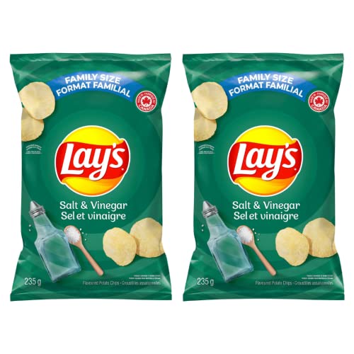 Lays Salt & Vinegar Potato Chips Family Bag pack of 2