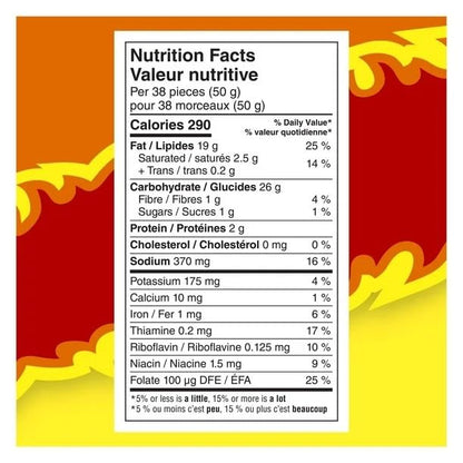 Cheeto Crunchy Flamin Hot Cheese Snacks nutrition facts