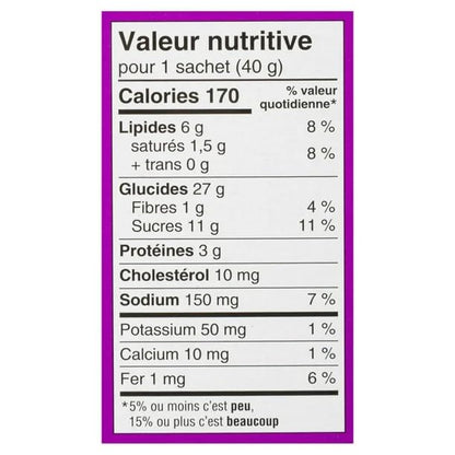 Dare Bear Paws Baked Apple Biscuits nutrition facts french