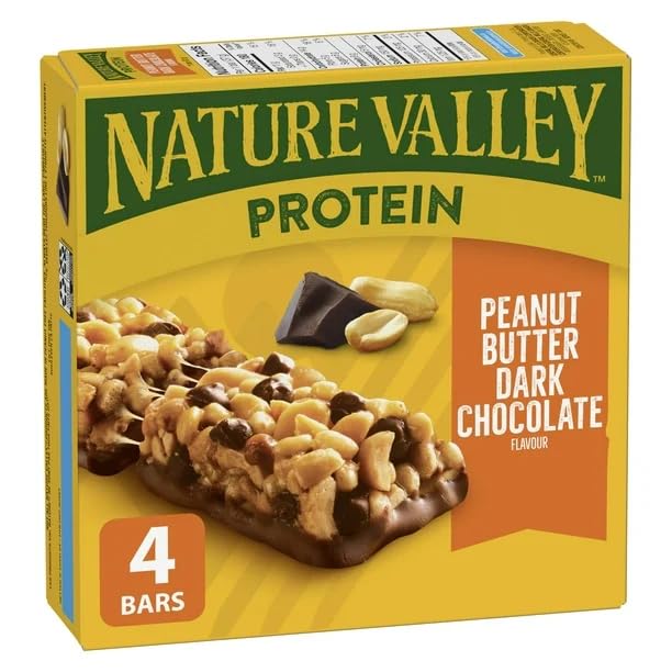 Nature Valley Protein Bars, Peanut Butter and Dark Chocolate, 4 Bars x 37g, 148g/5.2 oz (Shipped from Canada)