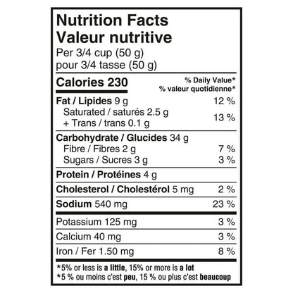 Christie Crispers Bits & Bites Cheddar Snack Mix Nutrition Facts