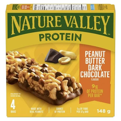 Nature Valley Protein Bars, Peanut Butter and Dark Chocolate, 4 Bars x 37g, 148g/5.2 oz (Shipped from Canada)