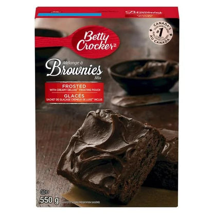 Betty Crocker Frosted Brownies Mix, Frosting Included in Box, 550g/19.4 oz (Shipped from Canada)