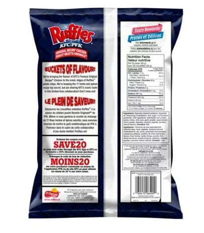 Ruffles KFC Original Chicken Potato Chips 180g/6.3oz (Shipped from Canada)