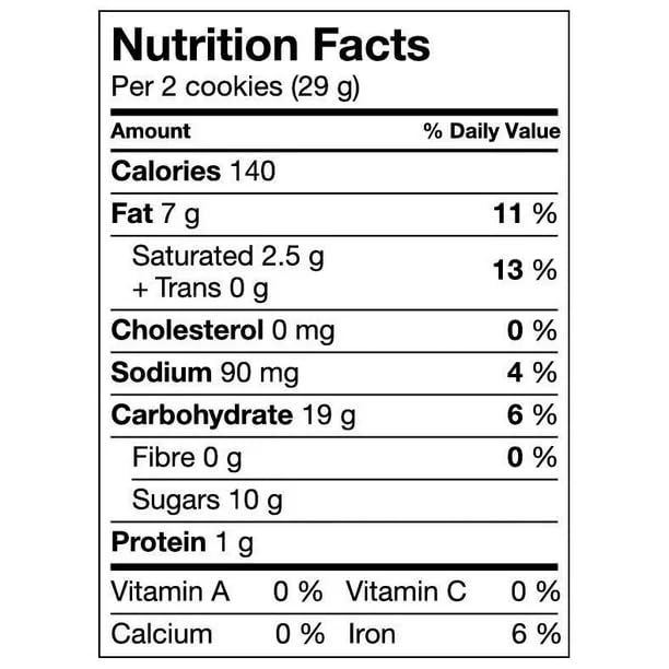 Chips Ahoy Rainbow Chocolate Family Size Nutrition Facts