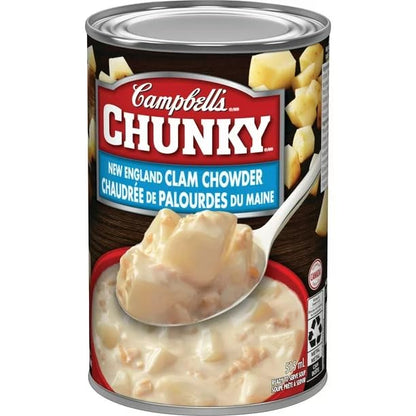 Campbell's Chunky New England Clam Chowder Ready to Serve Soup, 515ml/17.4 fl. oz (Shipped from Canada)