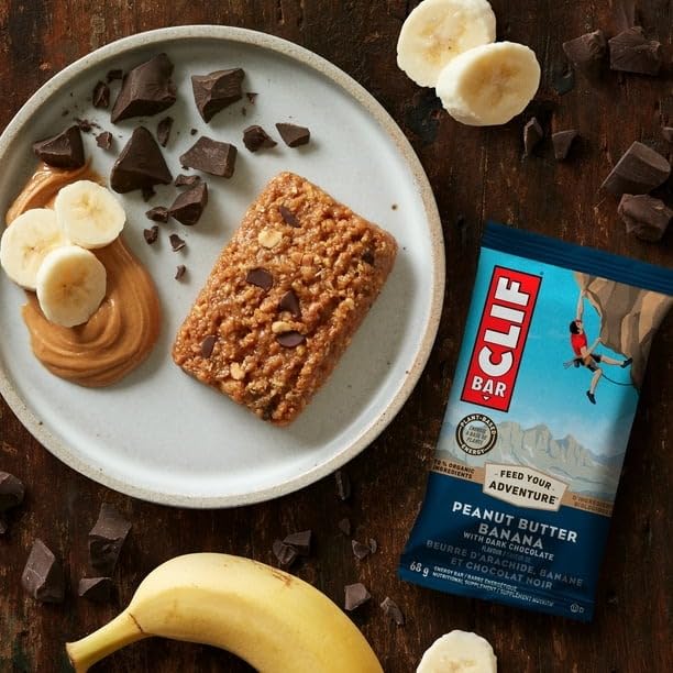 Clif bar Peanut Butter Banana with Dark Chocolate Energy Bars, Non-GMO, 12 x 68g/2.4 oz (Shipped from Canada)