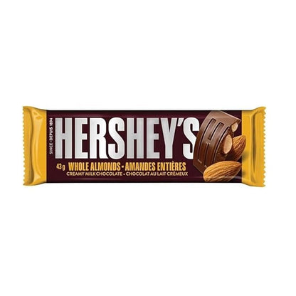 Hershey Creamy Milk Chocolate with Whole Almonds, Full Size Bar, 43 g/1.5 oz (Includes Ice Pack) Shipped from Canada