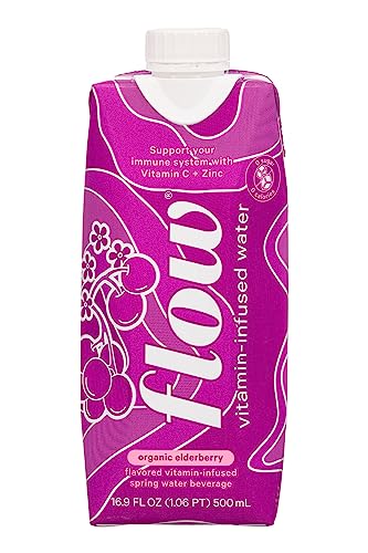 Flow Vitamin-Infused Spring Water Variety Pack, Cherry, Elderberry and Citrus, 15ct, 500ml/16.9fl. oz. (Shipped from Canada)