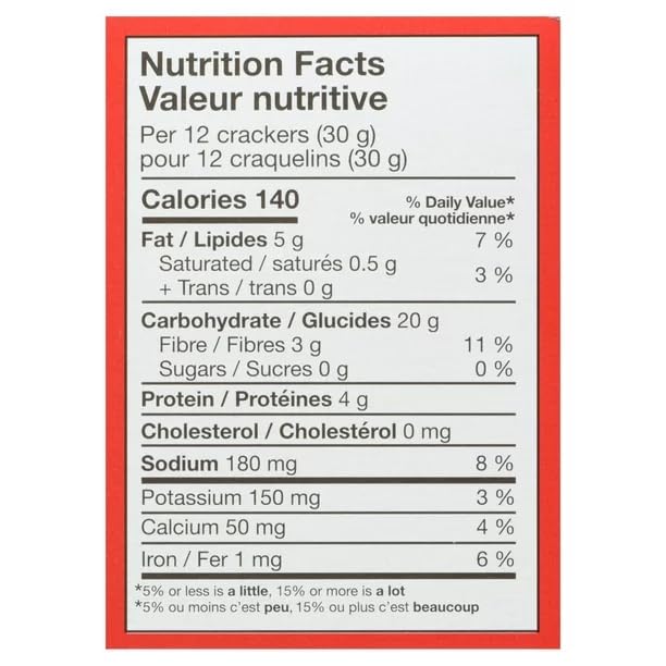 Mary's Organic Crackers Original Gluten Free Nutrition Facts