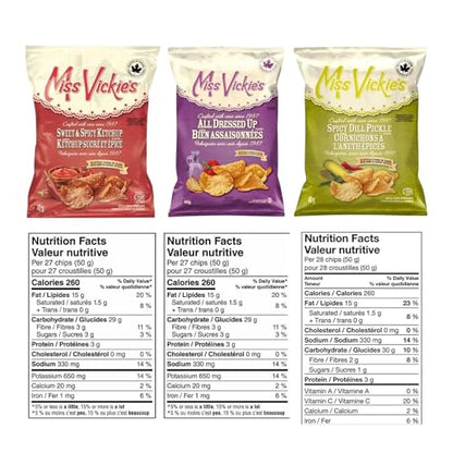 Miss Vickies Potato Chips Canadian Variety Pack 3