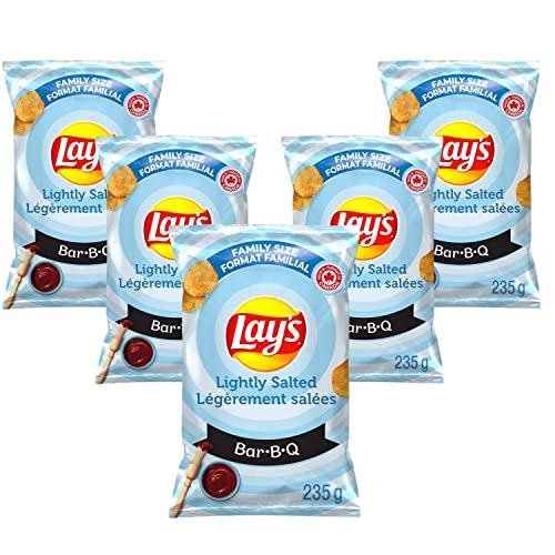 Lays Lightly Salted Barbecue Potato Chips Family Bag pack of 5