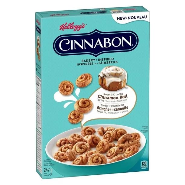 Kellogg's Cinnabon Cinnamon Roll Cereal, 247g/8.7oz (Shipped from Canada)