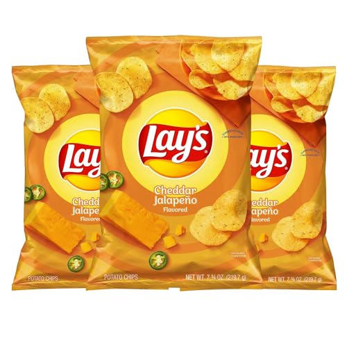 Lays Cheddar Jalapeno Flavored Potato Chips pack of 3