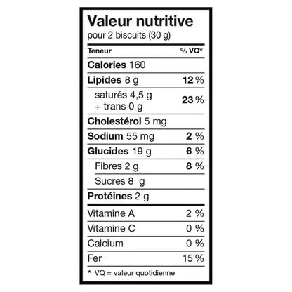 Celebration Leclerc Butter Cookies with Dark Chocolate Nutrition facts french