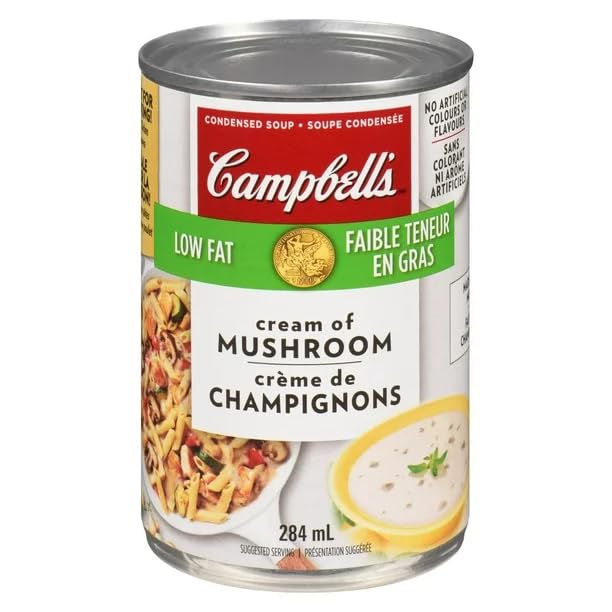 Campbell’s Low Fat Cream of Mushroom Soup, 284 mL/9.6 fl. oz (Shipped from Canada)