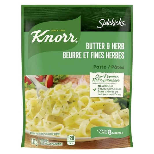 Knorr Sidekicks Butter & Herb Pasta Side Dish, Side Dish, 136g/4.8 oz (Shipped from Canada)