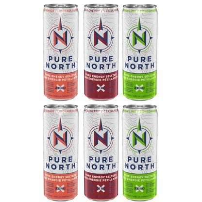 Pure North Cucumber Lime, Black Cherry, Grapefruit Lemonade, 355 mL/12 fl. oz. (Pack of 6) Shipped from Canada