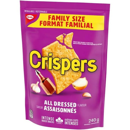 Christie Crispers All Dressed Flavour Family Size Salty Snacks 240g/8.4 oz (Shipped from Canada)