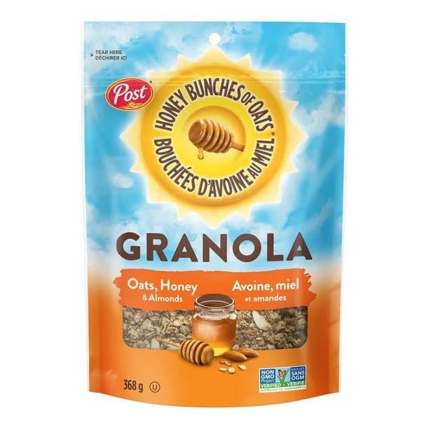 Post Honey Bunches of Oats Granola Oats Almond & Honey, Non-GMO, 368g/13 oz (Shipped from Canada)