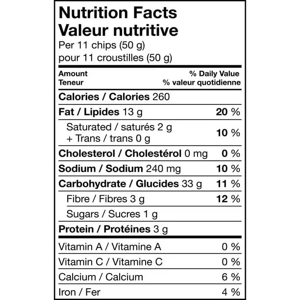 Tostitos Hint of Jal Tortilla Chips nutrition facts