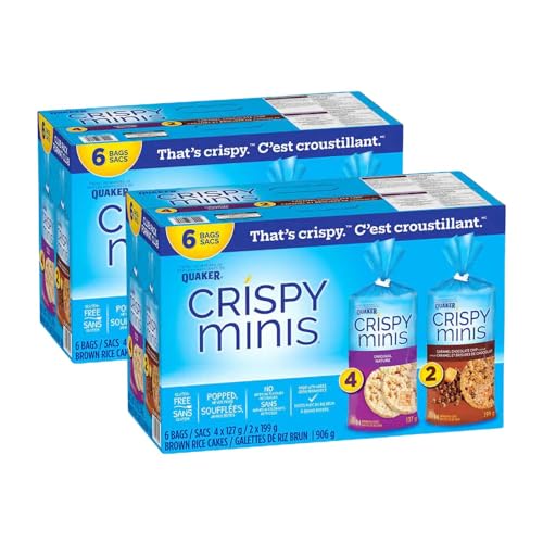 Quaker Crispy Minis Large Brown Rice Cakes Variety Pack, 6 Bags, 906g/32 oz (Shipped from Canada)