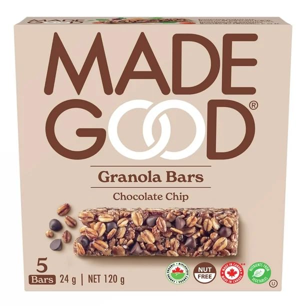 Made Good Chocolate Chip Granola Bars 5 Bars x 24g, 120g/4.2oz (Shipped from Canada)