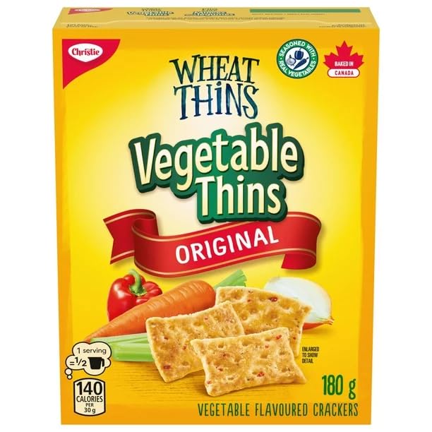 Wheat Thins Vegetable Thins Crackers, 180g/6.3 oz (Shipped from Canada)