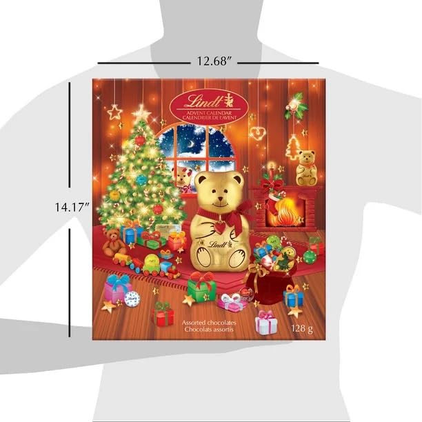 Lindor Teddy Assorted Milk Chocolate Advent Calendar, Christmas Chocolates (Shipped from Canada)