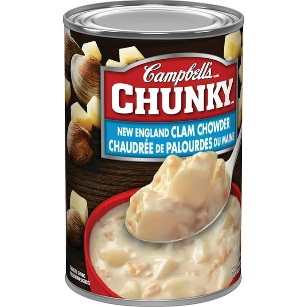 Campbell's Chunky New England Clam Chowder Ready to Serve Soup, 515ml/17.4 fl. oz (Shipped from Canada)