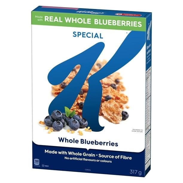 Kellogg's Special K Blueberry Cereal, Made with Whole Grains, 317g/11.2 oz (Shipped from Canada)