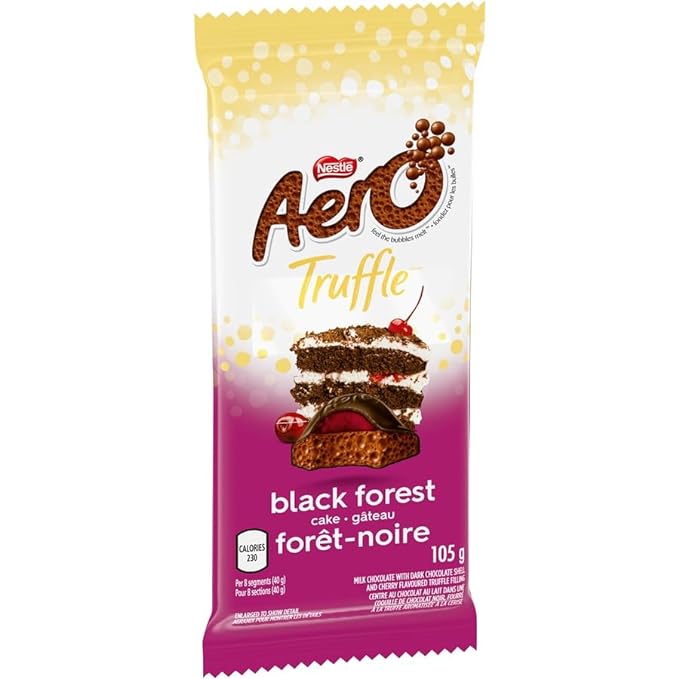 Aero Truffle Black Forest Cake, Dark Chocolate Bar, 105g/3.7 oz (Includes Ice Pack) Shipped from Canada