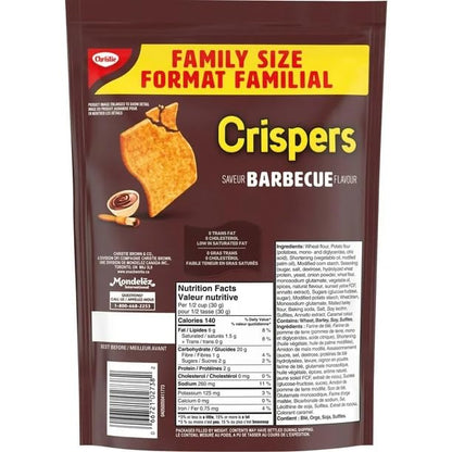 Christie Crispers Barbecue Flavour Family Size Salty Snacks, 240g/8.47 oz (Shipped from Canada)