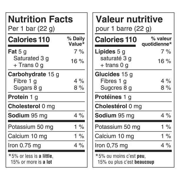 Nature Valley Crunchy Granola Bars Chocolate Oatmeal Nutrition Facts