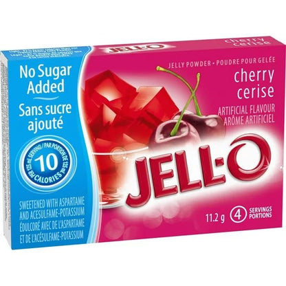 Jell-O Cherry Jelly Powder Light, Gelatin Mix, 11.2g/0.40oz (Shipped from Canada)