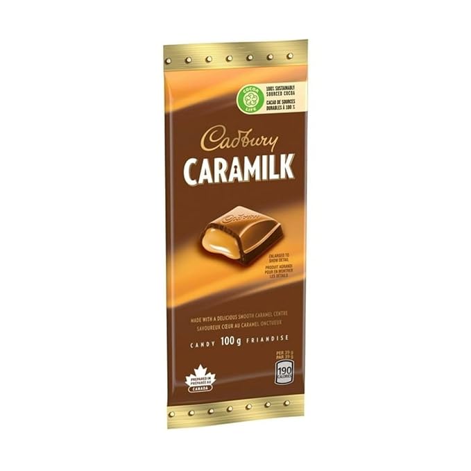 Cadbury Caramilk Chocolatey Candy Bar, Caramel, 100 g/3.5 oz (Includes Ice Pack) Shipped from Canada