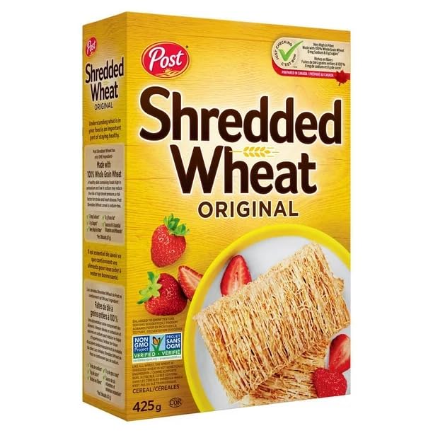 Post Shredded Wheat Big Biscuit Cereal, Original, 425g/15 oz (Shipped from Canada)