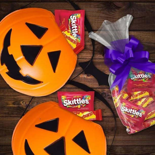 SKITTLES & STARBURST, Fruity Halloween Candy, 45 Count, 554g/19.5oz (Shipped from Canada)