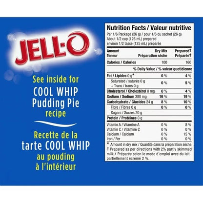 Jell-O Vanilla Instant Pudding Mix, 153g/5.40oz (Shipped from Canada)