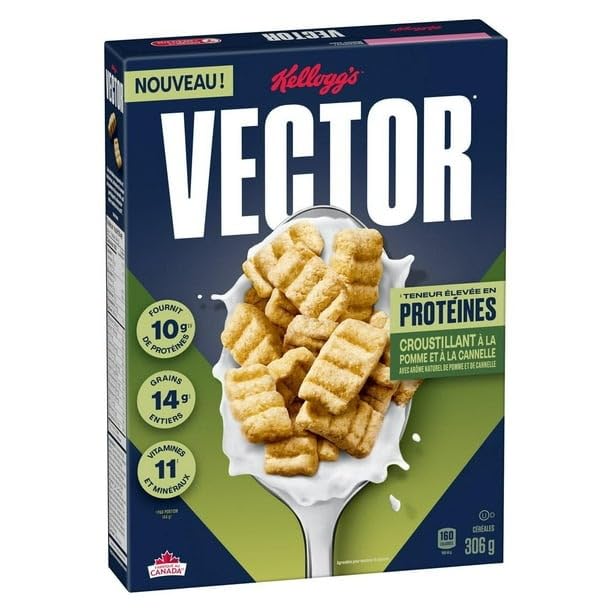 Vector New Apple Cinnamon Crunch Cereal, 306g/10.8 oz (Shipped from Canada)