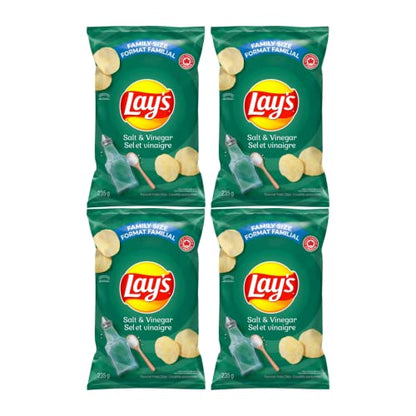 Lays Salt & Vinegar Potato Chips Family Bag pack of 4