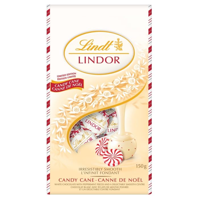 Lind or Candy Cane White Chocolate Truffles, 150g/5.3 oz (Shipped from Canada)