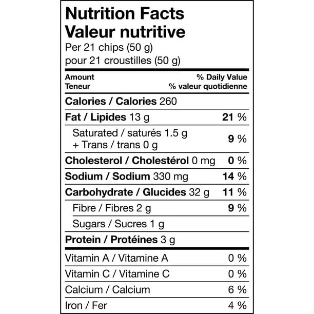 Doritos Spicy Nacho Tortilla Chips nutrition facts