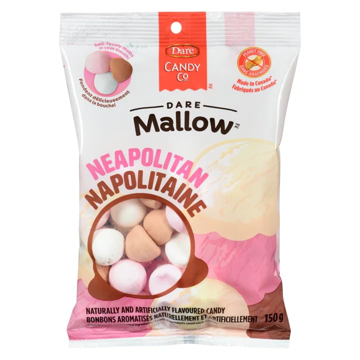 Dare Mallow Neapolitan Marshmallow, 150g/5.3 oz (Shipped from Canada)