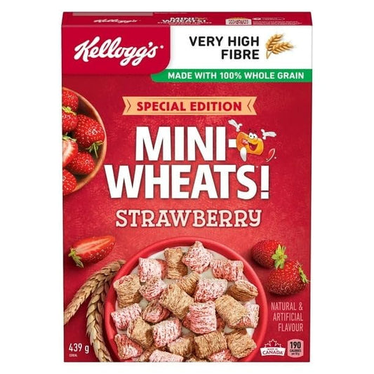 Mini-Wheats! Strawberry Flavour Cereal - Very High in Fibre,439g/15.5 oz (Shipped from Canada)